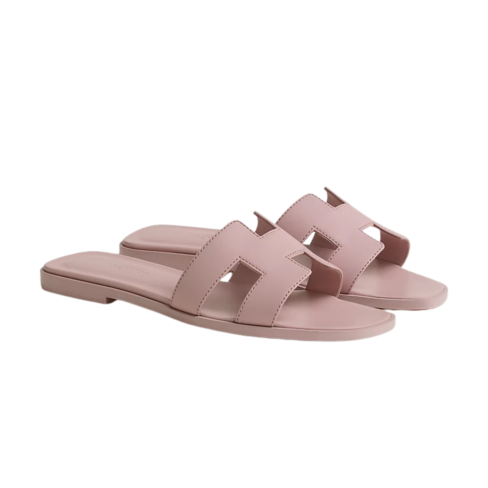Luxury Leather Slide Sandals - Signature Geometric Detail