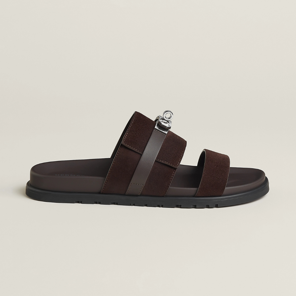 Iconic H Brown Buckle Men Sandal