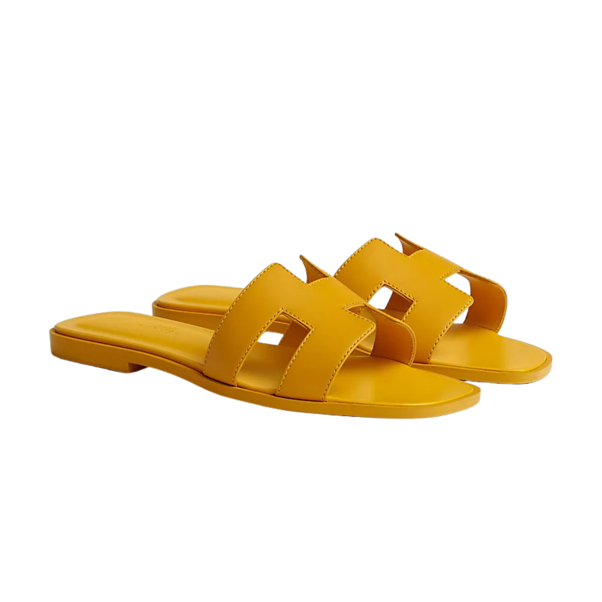 Luxury Leather Slide Sandals - Signature Geometric Detail