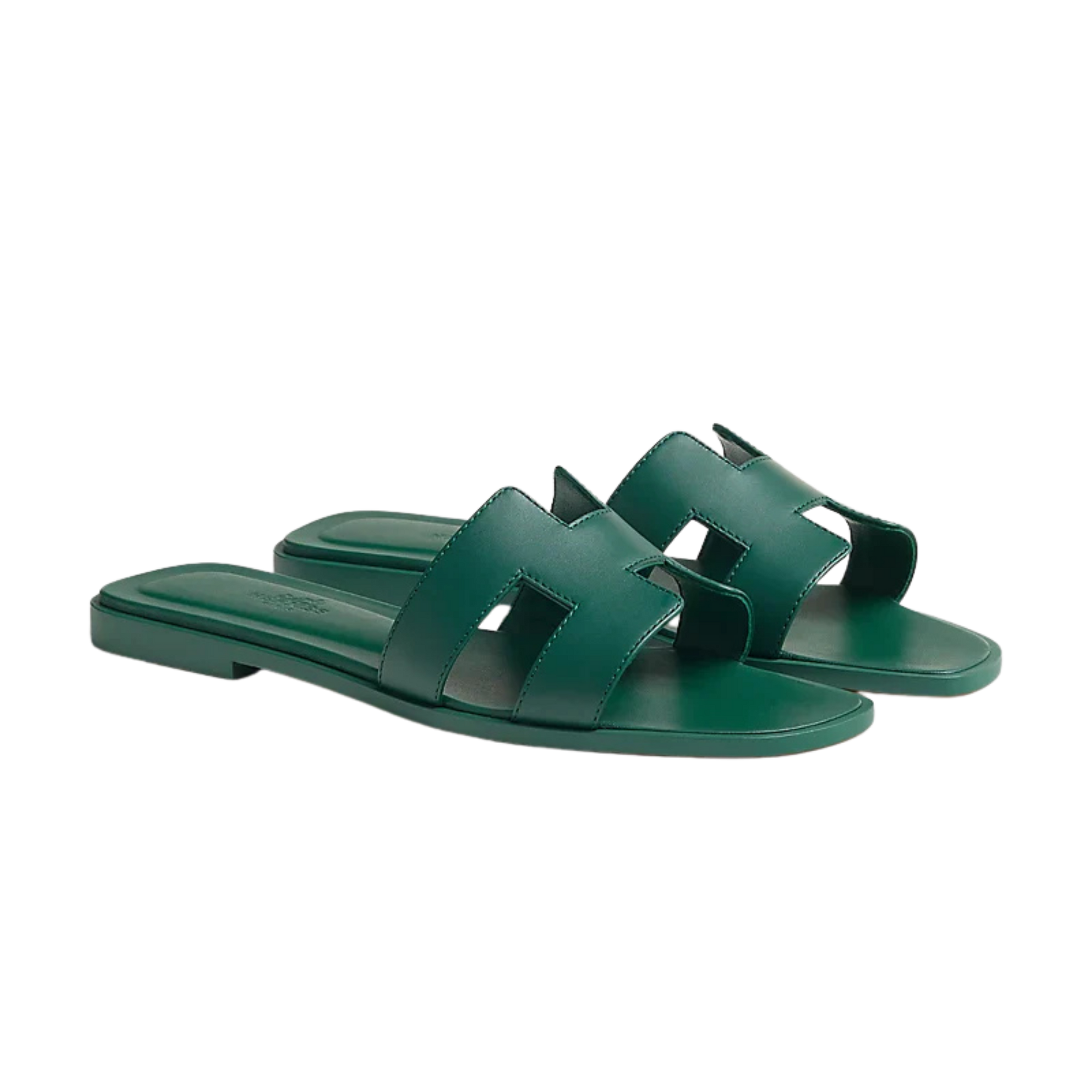 Luxury Leather Slide Sandals - Signature Geometric Detail
