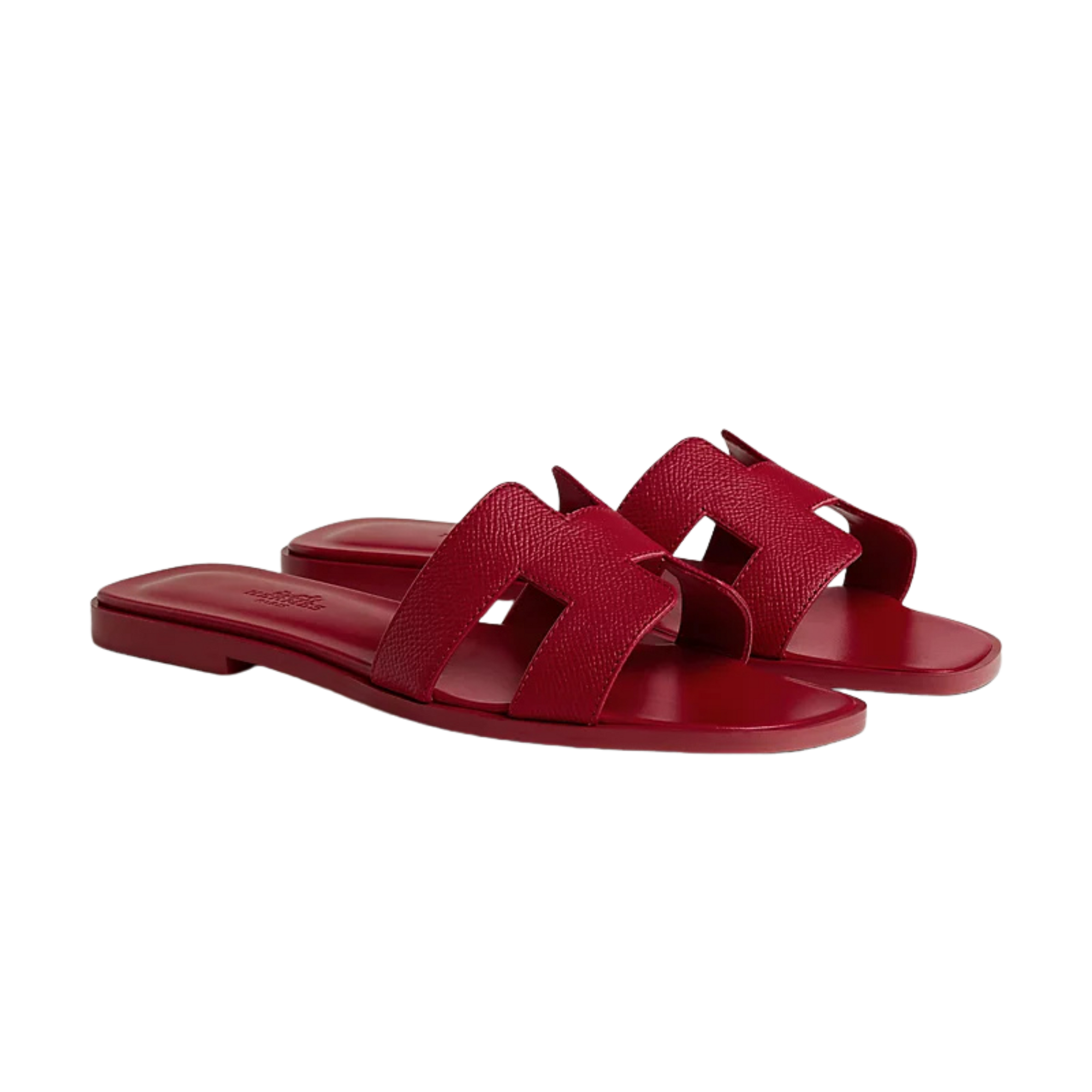 Luxury Leather Slide Sandals - Signature Geometric Detail