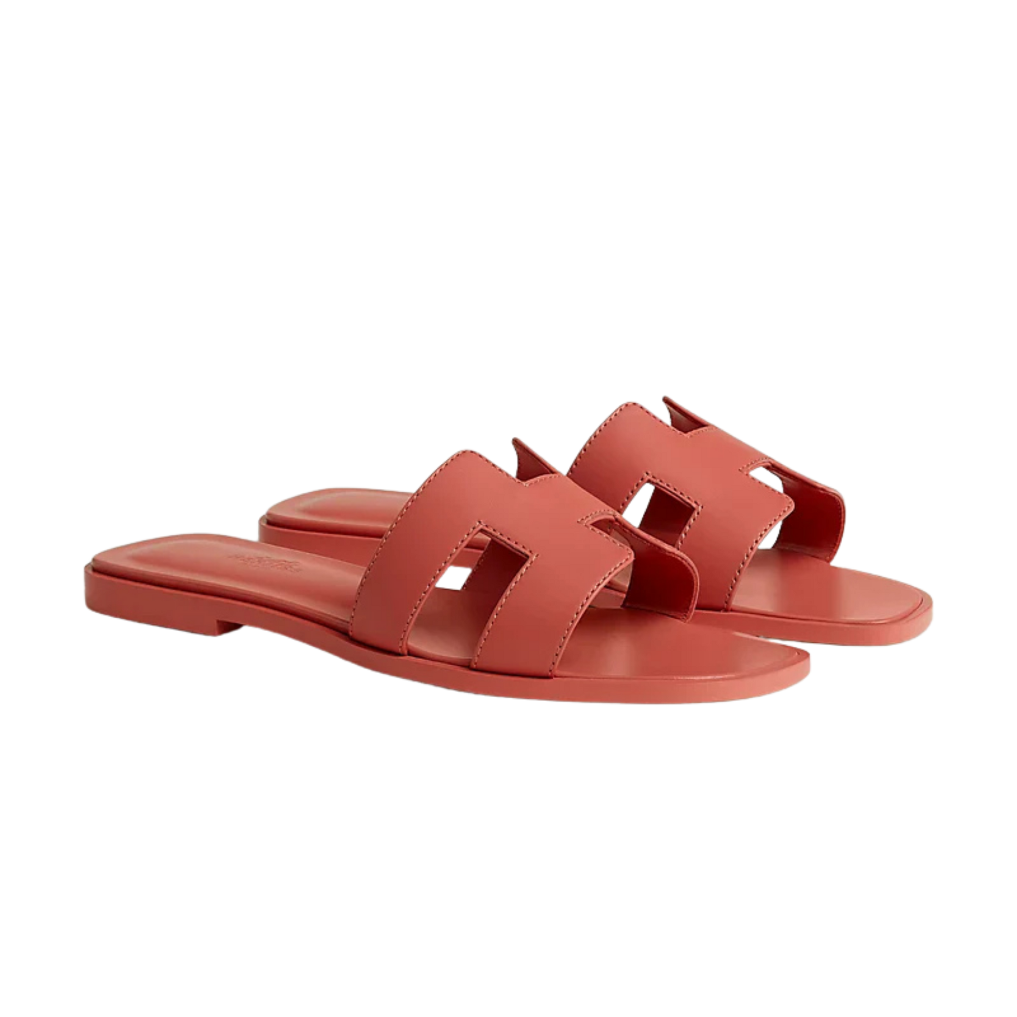 Luxury Leather Slide Sandals - Signature Geometric Detail