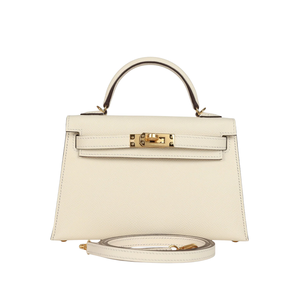 Structured Leather Tote Bag - Signature Geometric Accent