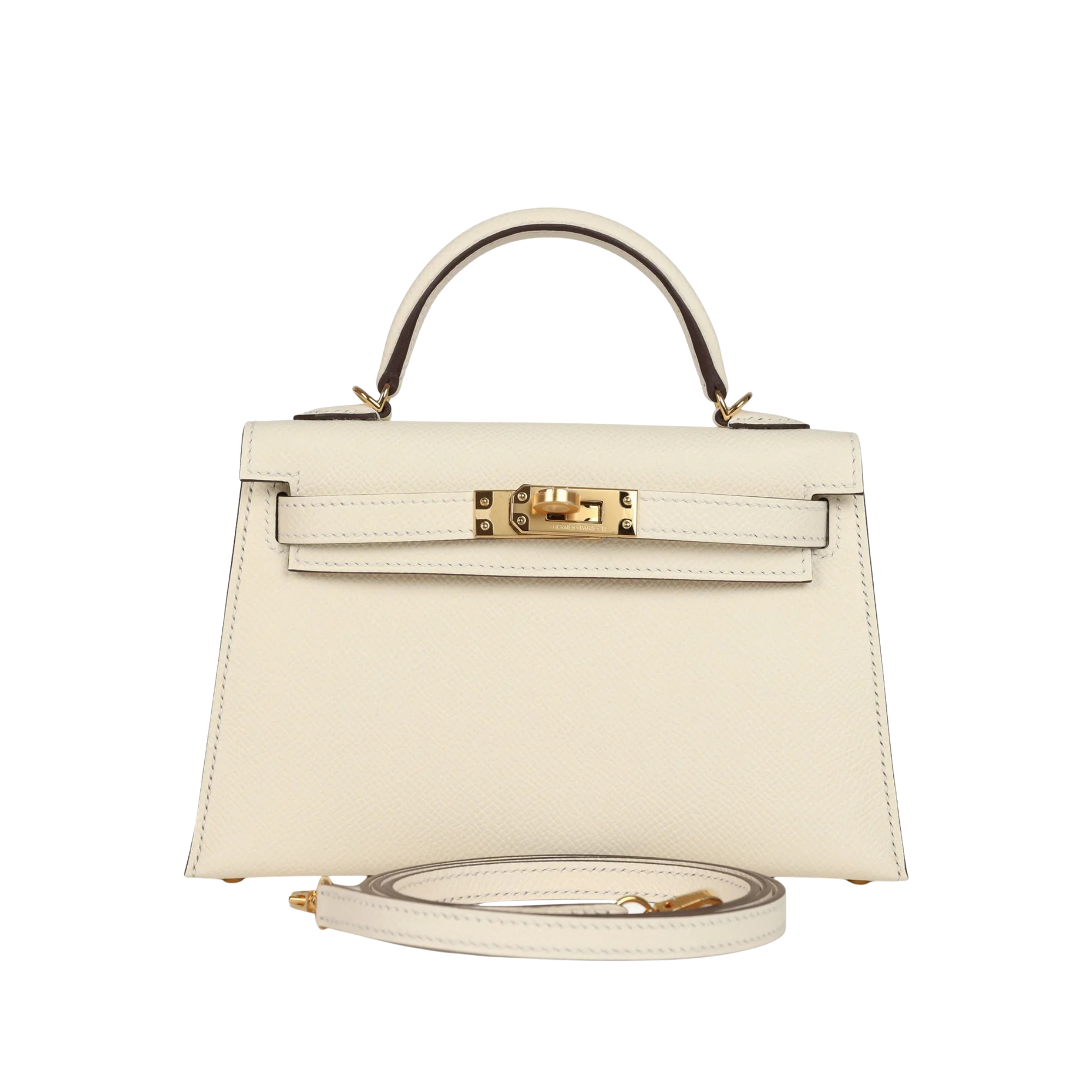 Structured Leather Tote Bag - Signature Geometric Accent