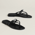 Mademoiselle Black leather Sandal
