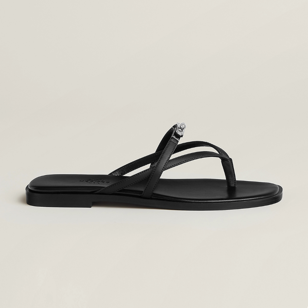 Mademoiselle Black leather Sandal