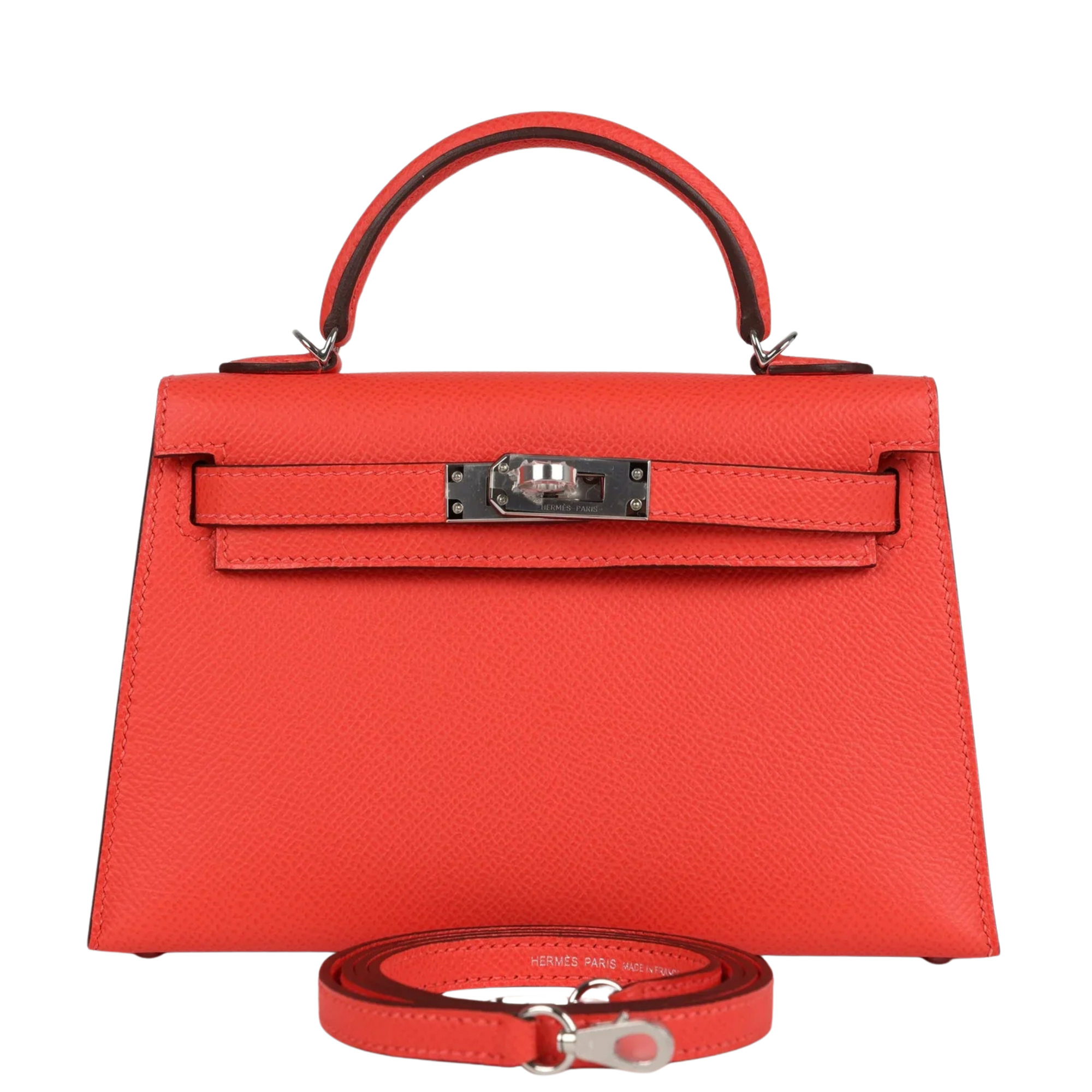Structured Leather Tote Bag - Signature Geometric Accent