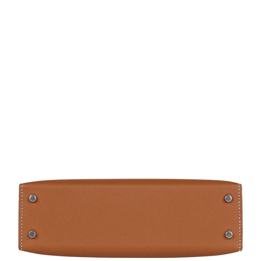 Structured Leather Tote Bag - Signature Geometric Accent