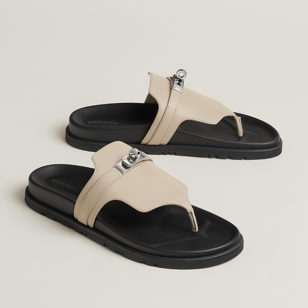 Iconic H Leather Beige Sandal