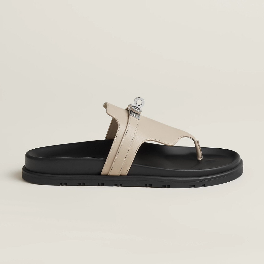 Iconic H Leather Beige Sandal