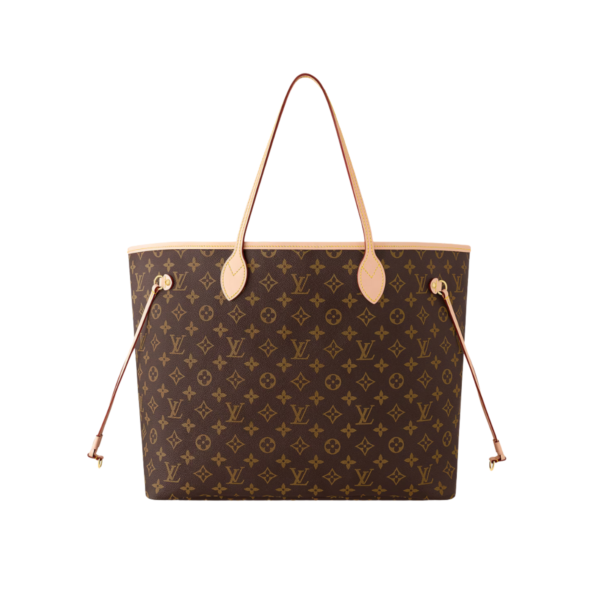 Brown monogram tote bag with leather handles – luxury designer-inspired shopper