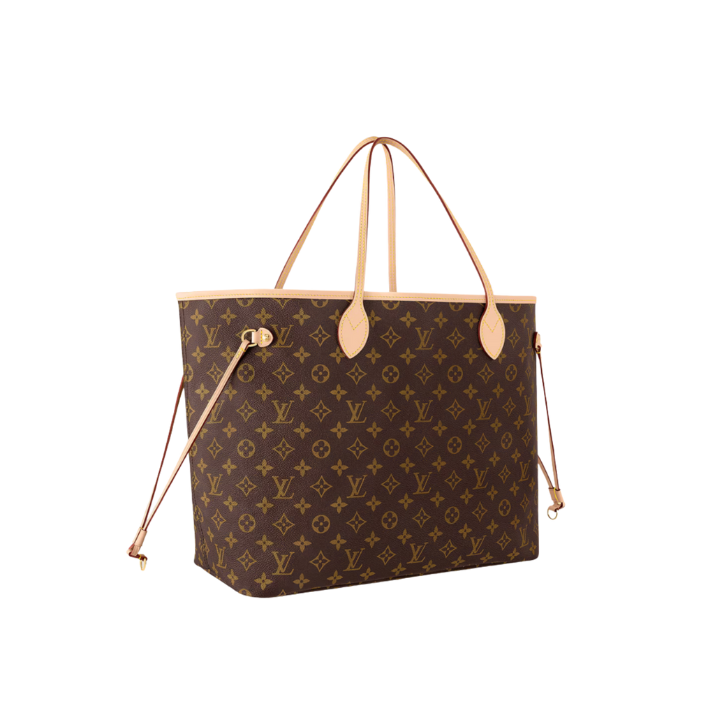 Brown monogram tote bag with leather handles – luxury designer-inspired shopper
