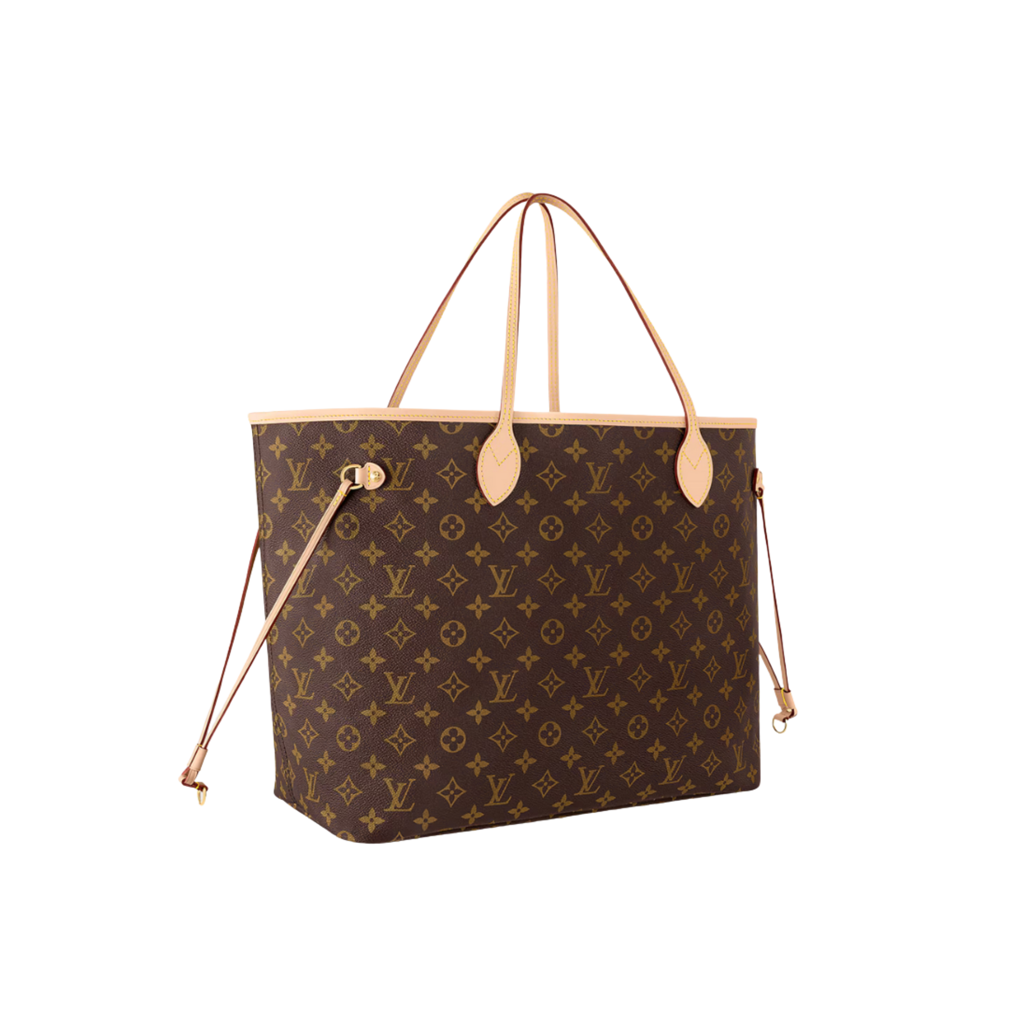 Brown monogram tote bag with leather handles – luxury designer-inspired shopper
