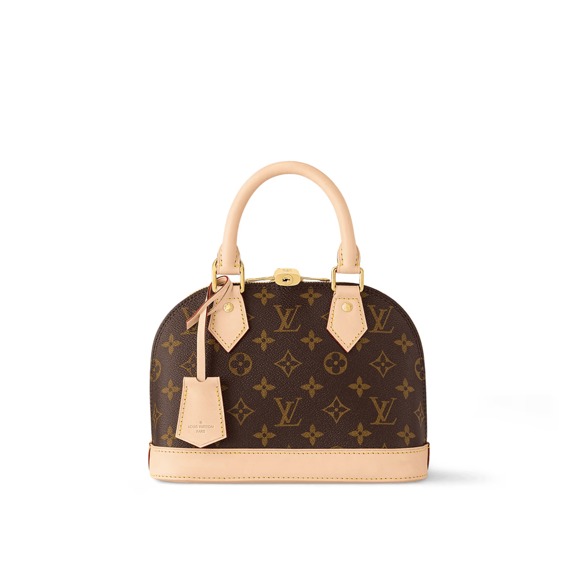 Beige textured crossbody bag with gold clasp on model