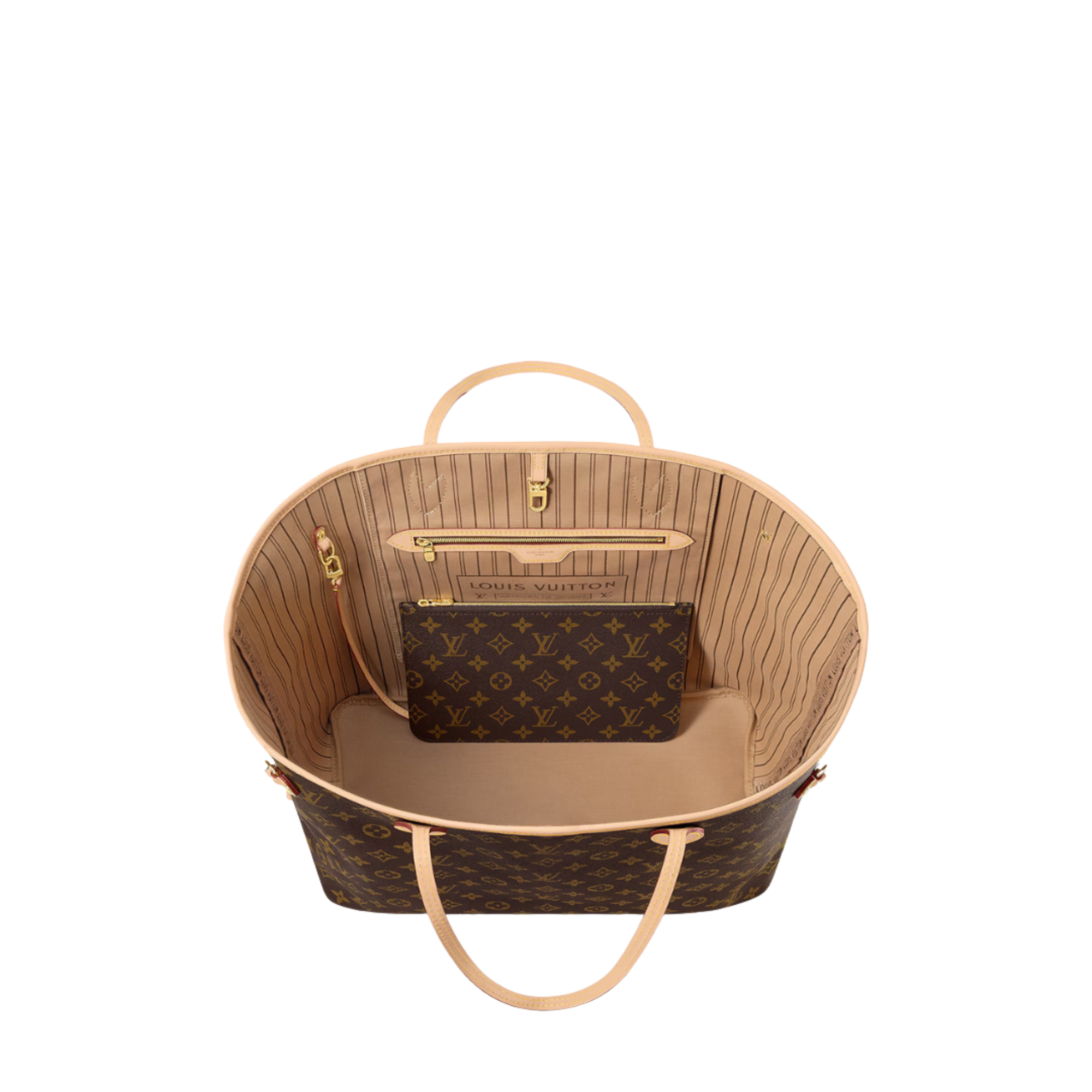 Brown monogram tote bag with leather handles – luxury designer-inspired shopper